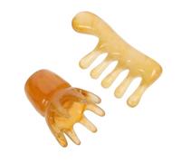 WEKAMOS 2Pcs Head Massage Comb Wide Tooth Acupoint Massage Tool Scalp Caring Resin Beeswax Material Lightweight Portable for Home Travel Use