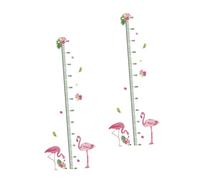 WEKAMOS 2pcs Height Measurement Wall Stickers Self-Adhesive Cartoon Animal Patterns PVC Growth Chart for Boys Bedroom Nursery Decoration