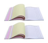 WEKAMOS 2pcs Invoice Book for Small Business X Receipt Pads with Each Pre-Printed Order Forms and Purchase Order for Contractors Mechanics and Service Industry Documentation