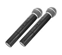 WEKAMOS 2pcs Lightweight Pretend Play Microphone for Adults Simulation Microphone Prop for Singing Public Speaking Cosplay Performance Compact Black Design