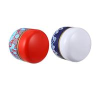 WEKAMOS 2PCS Metal Tinplate Tea Candy Canisters Airtight Multi Purpose Storage Jars for Home Decor and Food Preservation Sealed Mini Containers in Blue and Red