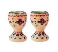 WEKAMOS 2pcs Mini Ceramic Doll House Goblets Set, Yellow Micro Landscape Ornament, Easter Supplies and, Small Decorative Egg Cups for Dollhouse Display