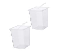 WEKAMOS 2PCS Mini Reptile Breeding Box Transparent PP Material Terrarium Container for Feeding Tortoise Lizard Gecko Snake Tarantula Transport and Care