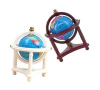 WEKAMOS 2pcs Miniature Globe Dollhouse Accessory White Tiny Earth Models for Educational Decor Study Collectors Mini Figurine Display