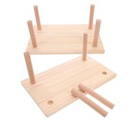 WEKAMOS 2pcs Natural Wooden Hamster Platforms Cage Stands for Climbing and Playing Small Pets Accessory Safe Exercise for Gerbils Mice Dwarf Hamsters and Chipmunks
