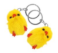 WEKAMOS 2pcs Plush Angry Little Yellow Duck Key Chain Soft Decorative Stuffed Pendant for Car Keys Handbag Backpack Unique Cute Accessory for Adults Party Favors