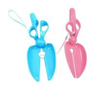 WEKAMOS 2pcs Portable Handheld Pooper Scooper with Scissor Style Grip for Dogs and Cats Lightweight Waste Picker for Garden Grass and Walks Efficient Dog Poop Collection Tool Pink Blue