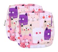 WEKAMOS 2Pcs Portable Sanitary Pad Bags for Women Lightweight Multifunctional Travel Storage Pouches with Cute Pink Cat Design Compact Period Bags for Essentials and Privacy Protection