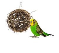 WEKAMOS 2pcs Rattan Bird Toys for Small Parrots Natural Chew Toys for Cage Ornaments for Parakeets Cockatiels and Other Small Birds