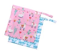 WEKAMOS 2pcs Reusable Diaper Storage Bags with Printed Patterns Wet Dry Organizer Pouches for Nursery and Travel Portable Diaper Pouch for Neat Clean Storage