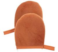 WEKAMOS 2Pcs Self Tanning Mitt Lotion Apply Gloves with Brown Finger Covers Reusable Sun Tanning Tool for Body Lotion and Sunscreen Application and Back Care