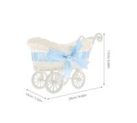 WEKAMOS 2pcs Shower Decorations Woven Candy Basket Imitation Rattan Pram Shaped Storage Hamper for Party Favors Wedding Gift Basket Home Use Decorative Ornaments