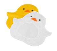 WEKAMOS 2pcs Silicone Shower Foot Scrubber Mat with Yellow Soft Exfoliating Bath Pad with Anti-Slip Suction Cups for Foot Washing Massage and Circulation Boost in Bathroom