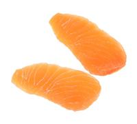 WEKAMOS 2pcs Simulated Salmon Fillet Food Models Kitchen Props for Home Decoration Desktop Ornaments Teaching Tool for Food Display