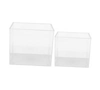 WEKAMOS 2pcs Small Rimless Fish Tank Clear Plastic Aquarium for Betta Goldfish Turtles Open Top Desktop Design Compact Multi Function Mini Fish Bowl for Home Office