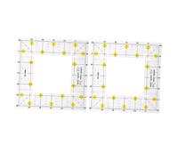 WEKAMOS 2pcs Tailor Sewing Rulers Square Edge Acrylic Quilting Templates with Hollow Center Design Stable Scratch-resistant Measuring Tools for Precise Fabric Cutting and Complex Patchwork