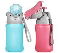 WEKAMOS 2pcs Urinal Potty Bottles for Boys, Portable Travel Pee Training Cups with Leak-Proof Lid, Compact Car Urinal for Outdoor and Emergency Use