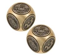 WEKAMOS 2pcs Vintage Metal Six-Sided Rotating Handball for Hand Muscle Training Smooth Balanced Rotation Stable Grip Exercise for Stress Relief and Hand Strengthening