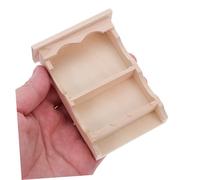 WEKAMOS 2pcs Vintage Solid Wood Miniature Wall Cabinet Realistic Rustic Hanging Storage for Dollhouse Kitchen and Living Room Decor Retro Style Dollhouse Furniture