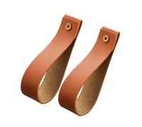 WEKAMOS 2pcs Wall Hanger Hooks with Faux Straps Curtain Tie Back Holder for Kitchen Bathroom Bedroom Easy Installation Decorative Rod Support in Dark Brown Boho Style