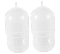 WEKAMOS 2Pcs White Plastic Bird Water Dispenser Capacity Pigeon Feeder Durable Odorless Drinkers for Cage Aviary Pets