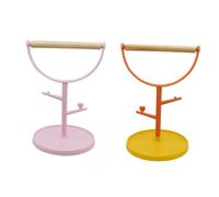 WEKAMOS 2Pcs Wooden Bird Stand Freestanding Parrot Perch Rack for Indoor Use Durable Natural Material for Parakeets and Cockatiels Promotes Activity and Vitality Easy to Use