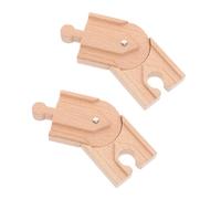 WEKAMOS 2Pcs Wooden DIY Train Track Accessories for Smooth Sturdy Compatible with Thomas Friends Enhances Fine Motor Skills and Parent Interaction for Parties and Family Play