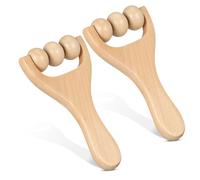 WEKAMOS 2Pcs Wooden Foot and Back Roller Massagers Multi-Functional Massage Tool for Face Neck Shoulder Relaxation and Easy to Use