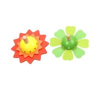 WEKAMOS 2Pcs Wooden Gyro for Hand-spinning Tops for Fine Motor Skill Development Creative Thinking Safe Natural Wood Interactive Plaything for Boys
