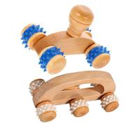 WEKAMOS 2Pcs Wooden Muscle Massager Roller Handheld Manual Body Massage Tool for Deep Tissue Relief and Muscle Tension Release Lightweight and Portable for Legs Back and Arms Therapy