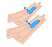 WEKAMOS 2Pcs Wooden Train Track Switch Track Connectors Compatible with Major Brands Educational for Enhances Motor Skills and Spatial Awareness Safe and Sustainable Material