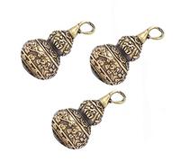 WEKAMOS 3 Pcs Brass Gourd Keychain Pendants DIY Ornament with Unscrew Design for Necklace Bracelet Handmade Crafts Lightweight Antique Color