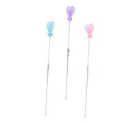 WEKAMOS 3 Pcs Cat Teaser Wand with Balls Interactive Cat Wand and Safe in Pink Blue and Purple Exercise and Play for Kitten