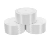 WEKAMOS 3 Rolls Craft Ribbon Bouquet Ribbon White Polyester 4cm X 25 Yards Sturdy Versatile DIY Crafting for Wrapping White Suitable for Birthday Party Decoration Flower Bouquet Beginners