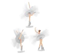 WEKAMOS 3 Sets Ballerina Cupcake Toppers with Tulle Skirt Lightweight Cake Decorations for Birthday Party Ballet Theme Cake Ornaments for Desserts