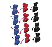 WEKAMOS 3 Sets Thickened Dog Rain Boots Pack with Nylon Outer Warm Cotton Lining Lightweight and Easy to Clean for Pets for Rainy and Snowy Weather Protection