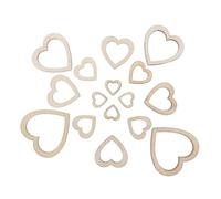 WEKAMOS 300pcs Heart Shaped Wooden Cutouts Hollow Mini Craft Shapes for Wedding Party Decorations DIY Painted Rustic Home Decor Valentines