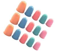 WEKAMOS 30pcs Heat Resistant Rubber Finger Sleeves Non-Slip Fingertip Covers for Counting Money and Page Turning Assorted Orange Blue Red Green Pink