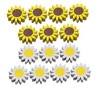WEKAMOS 30pcs Sunflower Shaped Wooden Beads for DIY Crafts Smooth Surface Loose Wood Beads Garland Making Accessories Natural Charm for Home Decoration and Jewelry Random Color