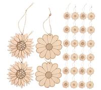 WEKAMOS 30Pcs Wooden Sunflower and Small Flower Craft Slices DIY Wooden Cutouts for Painting and Decorating Smooth Surface Floral Templates for Home Garden Bedroom Window and Scrapbooking