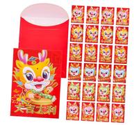WEKAMOS 30Pcs Year Dragon Red Packets Decorative Money Pouches for Chinese Lunar Year Festival Party Accessories Mixed Cartoon Style Red Envelopes with Lucky Blessings