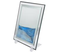 WEKAMOS 3D Blue Quicksand Painting Decorative Sand Art Ornament, 7-inch Square Liquid Motion Sand Picture for Living Room Home Decor