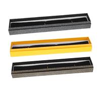 WEKAMOS 3pcs Antique Style Pen Packing Cases Delicate Craft Brush Pen Wrapping Box for Practical Storage and Home Decoration Black Gold Silver Grey Gold Yellow