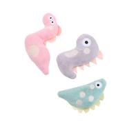 WEKAMOS 3Pcs Cat Plush with Catnip Interactive Pet Plush for Indoor Cats Chew with Pink Snake Gray Dinosaur and for Kitten Play and Mental Stimulation