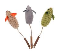 WEKAMOS 3pcs Catnip Toys with Silvervine Berries Interactive Chew Mouse Toys for Cats Kitten Indoor Play in Grass Green, Gray, and Beige