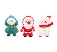 WEKAMOS 3Pcs Christmas Themed Cat Set - Bite-Resistant Plush Interactive Kitten with Snowman, Christmas Tree Santa Designs for Indoor Play