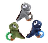 WEKAMOS 3Pcs Dinosaur Plush Slap Bracelets Soft Animal Pattern Wristbands for Adults Lightweight Comfortable Cartoon Wrist Bands in Green Grey Blue