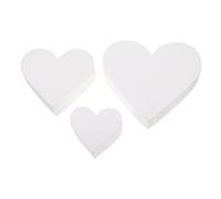 WEKAMOS 3Pcs Heart Shape Cake Dummies Multi Function White Foam Models for DIY Cake Decorating Practice Reusable Lightweight Wedding Party Props and Floral Molds