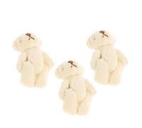 WEKAMOS 3pcs Mini Bear Plush Ornaments for Crafts Sewing Accessories for Hats Scarves and Clothes Cute Velvet for Handicraft Decor