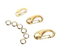 WEKAMOS 3Pcs Pet Tag Clips with Rings Durable Dog Collar Clip and Cat Tag Clip Heavy Duty Stainless Steel Split Hooks for Pet Harness Key Chains and Jewelry